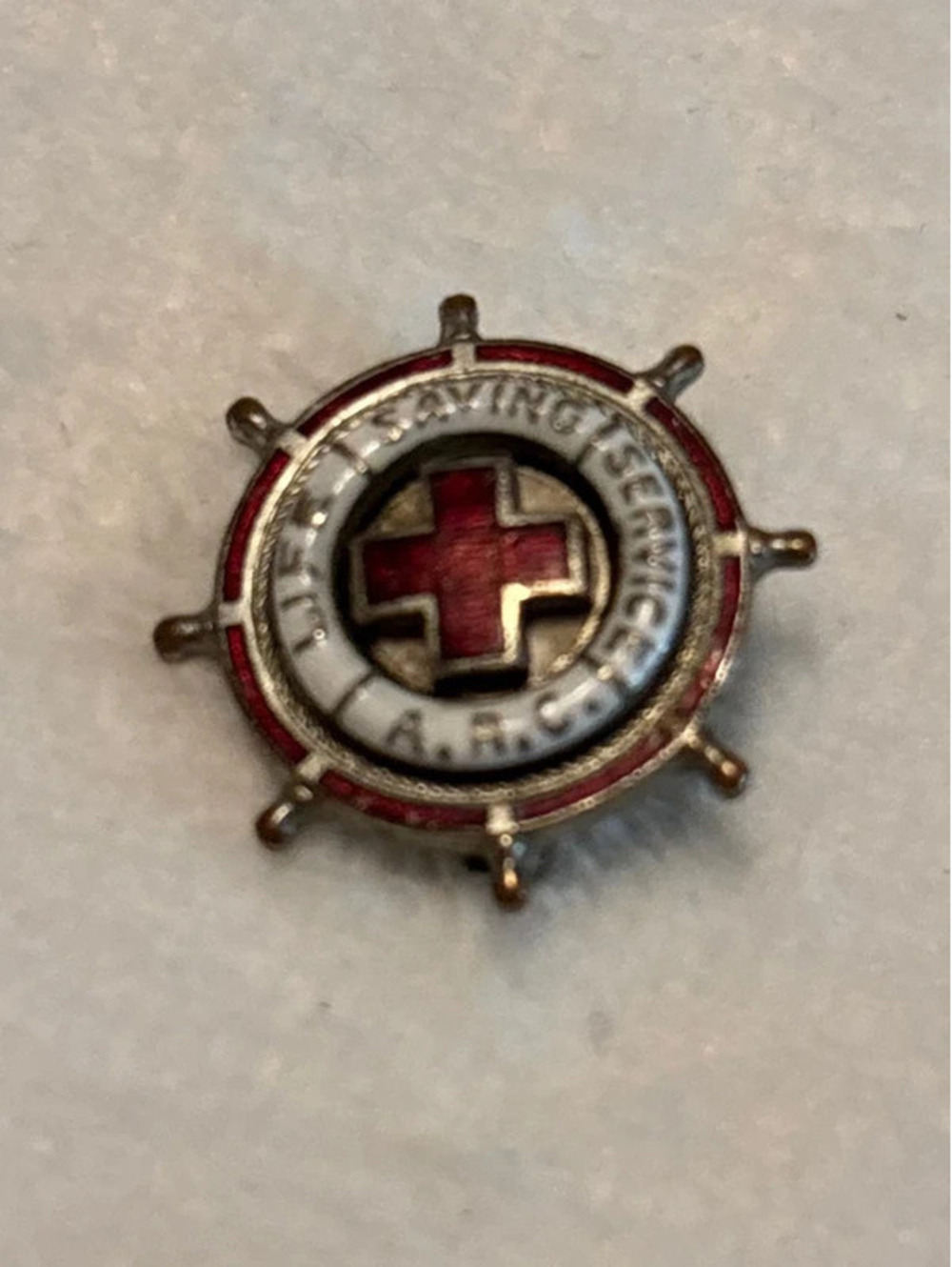 American Red Cross Life Saving Service Nautical Wheel Pin Brooch